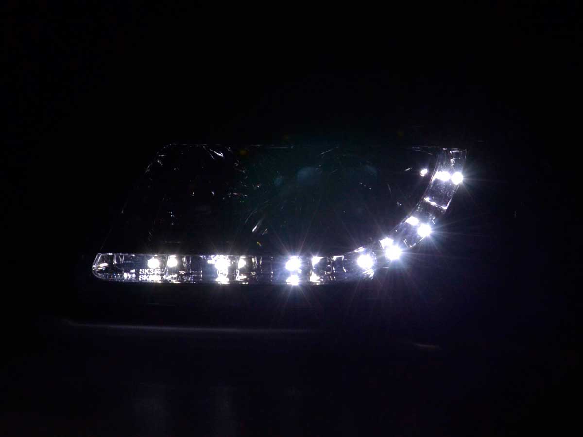 Scheinwerfer Set Daylight LED TFL-Optik Audi A3 Typ 8P 03-07 chrom Scheinwerfer Set Daylight LED TFL-Optik Audi A3 Typ 8P 03-07 chrom